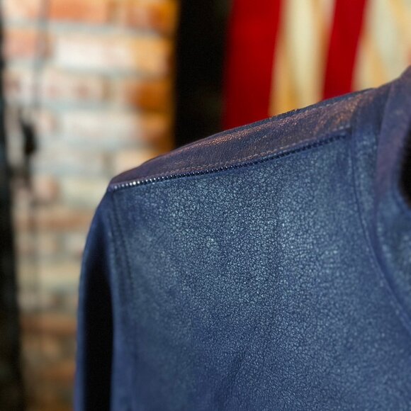 $2298 JOHN VARVATOS Burnished Purple Sheepskin Racer sz. 48 - Picture 2 of 15